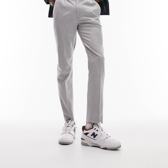Topman Light Gray Trousers Dress Pants for Office Business Casual - Picture 1 of 6
